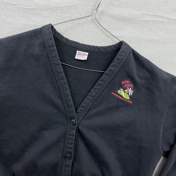 Ron Jon Surf Shop Sweaters - Ron Jon Surf Shop Cardigan Sweatshirt Womens OS Black V-Neck Embroidered USA
